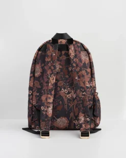 Work Bags|Backpacks-Fable England Deco Blooms Large Black Backpack