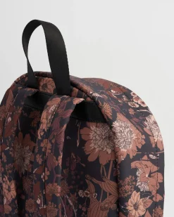 Work Bags|Backpacks-Fable England Deco Blooms Large Black Backpack