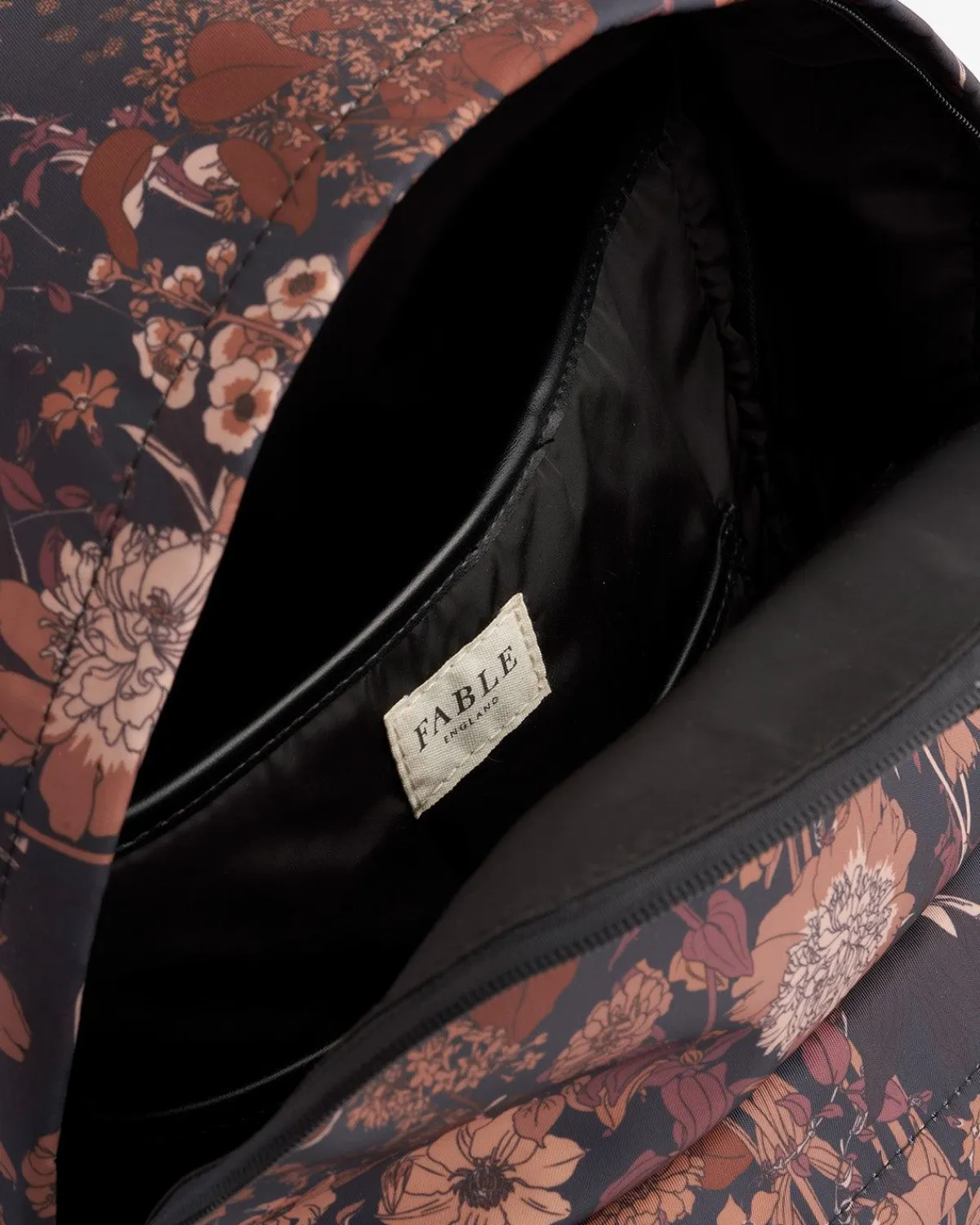 Work Bags|Backpacks-Fable England Deco Blooms Large Black Backpack