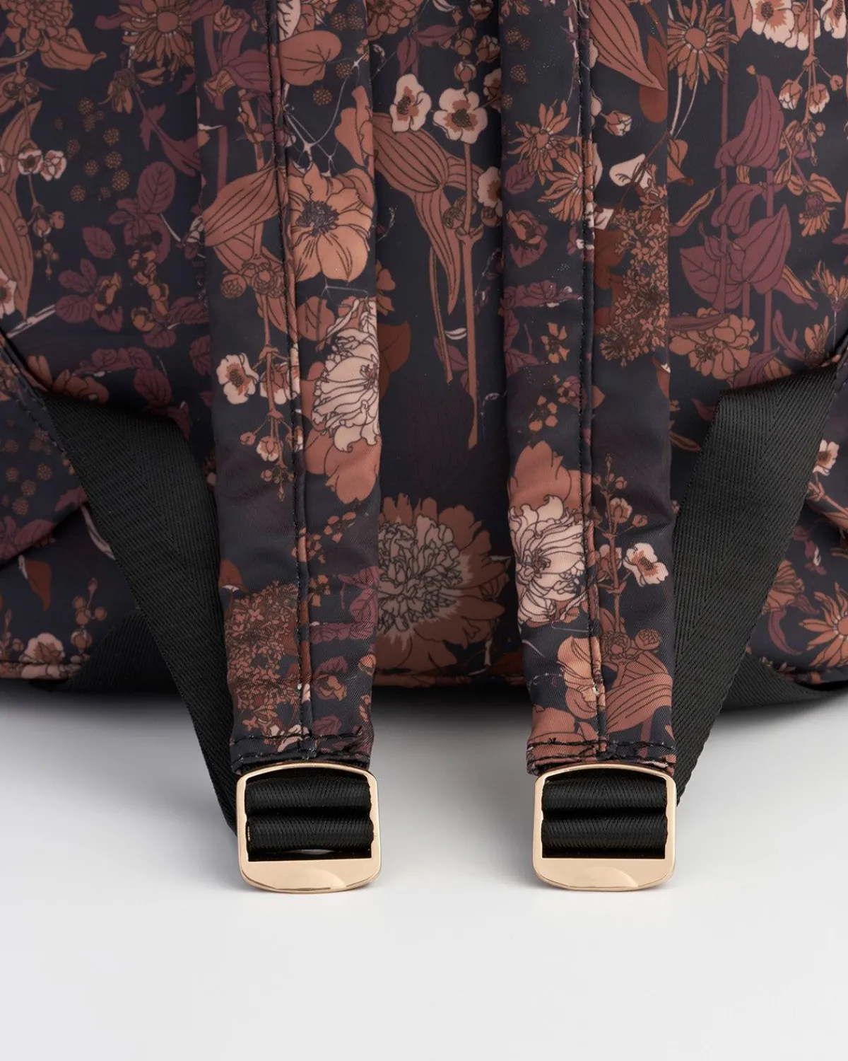 Work Bags|Backpacks-Fable England Deco Blooms Large Black Backpack