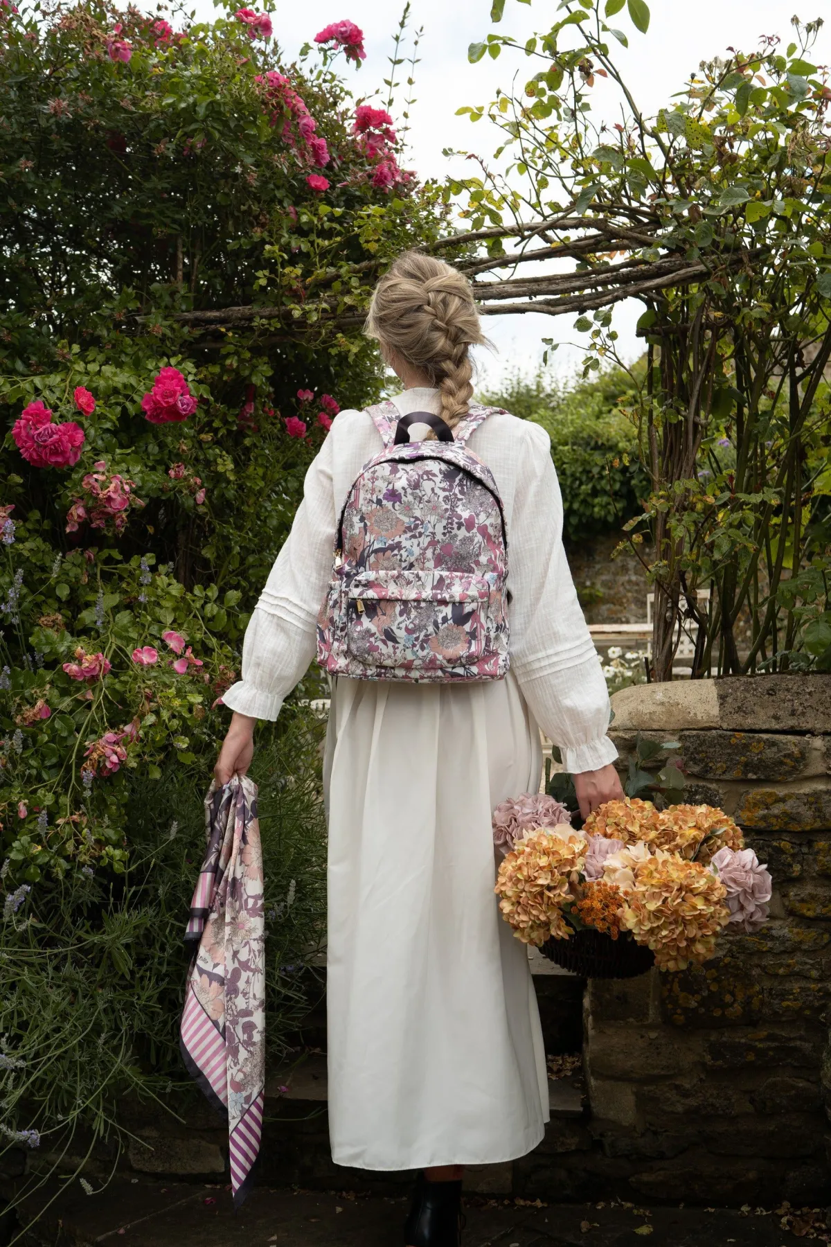 Work Bags|Backpacks-Fable England Deco Blooms Large Blackberry Backpack