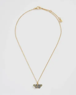 Necklaces-Fable England Deco Butterfly Blue Necklace