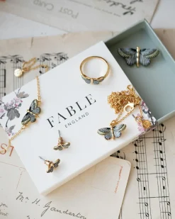 Necklaces-Fable England Deco Butterfly Blue Necklace