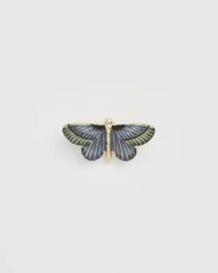 Pins & Brooches-Fable England Deco Butterfly Brooch Blue