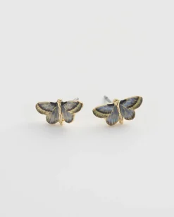 Earrings-Fable England Deco Butterfly Stud Earrings