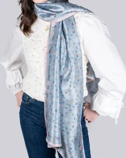 Lightweight Scarves-Fable England Ditsy Sprigs Silky Scarf