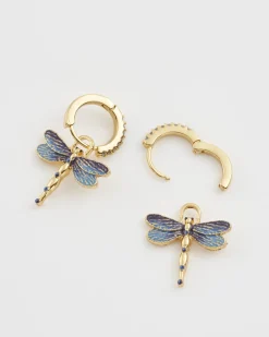 Earrings-Fable England Dragonfly Crystal Earrings