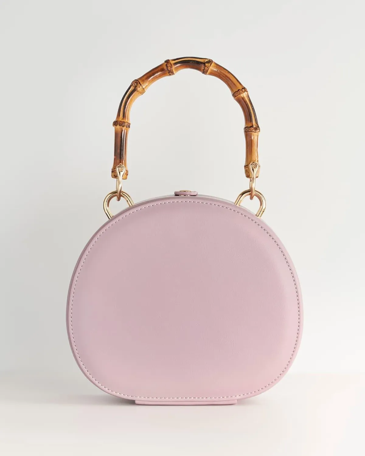 Clutch & Evening Bags|Tote Bags-Fable England Embroiderd Shell Lilac Bamboo Top Handle Bag