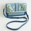 Embroidered Bags-Fable England Embroidered Kingfisher Blue Cross Body Bag