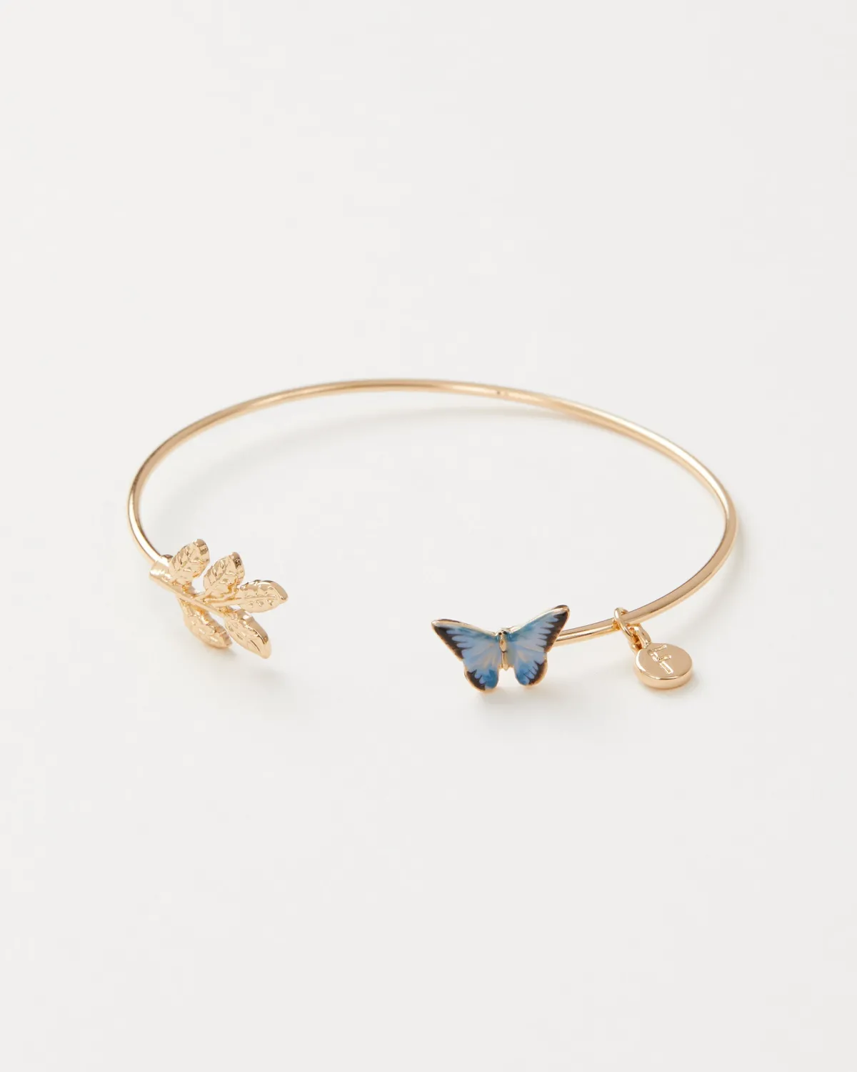 Bracelets & Bangles-Fable England Enamel Blue Butterfly Bangle