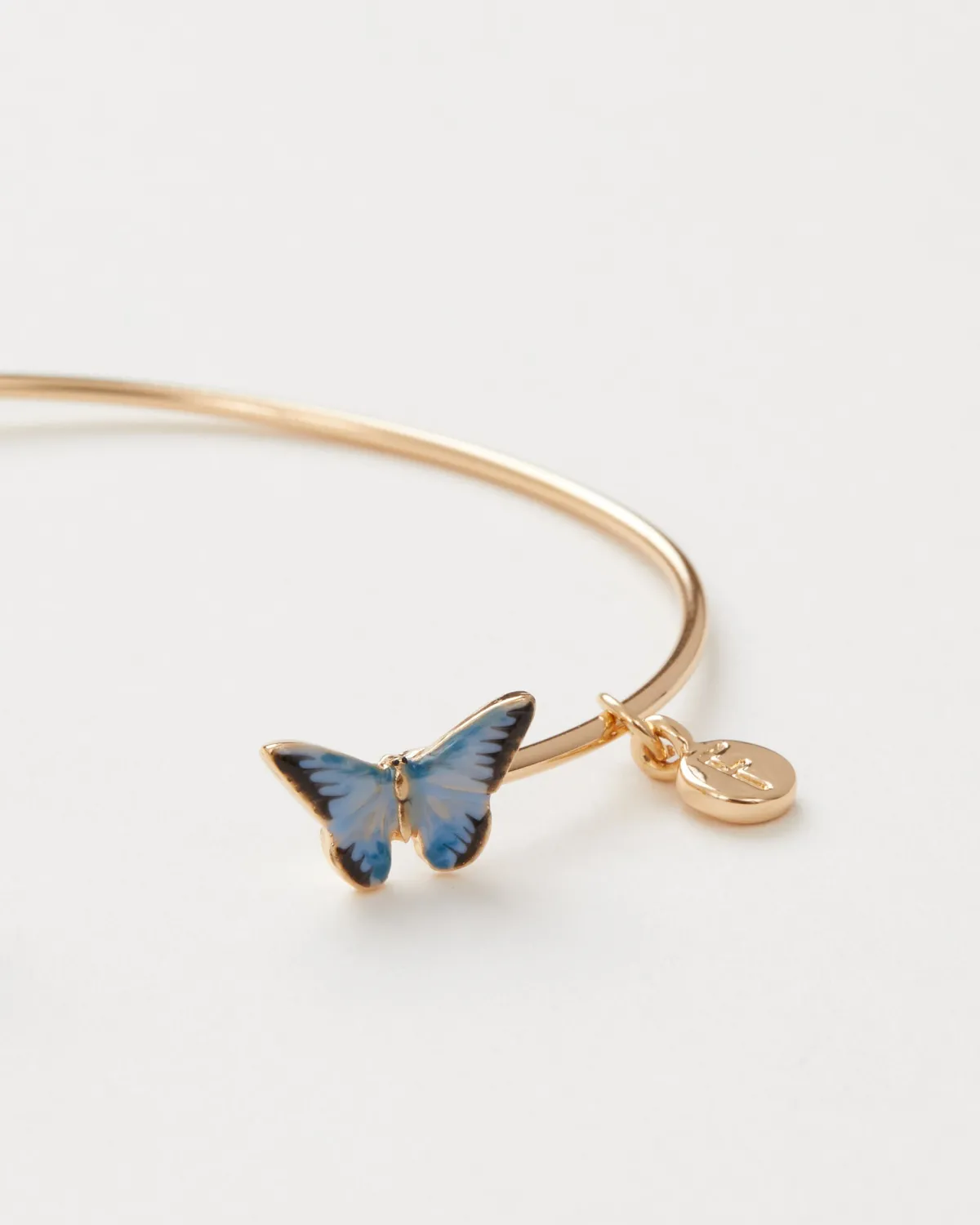 Bracelets & Bangles-Fable England Enamel Blue Butterfly Bangle