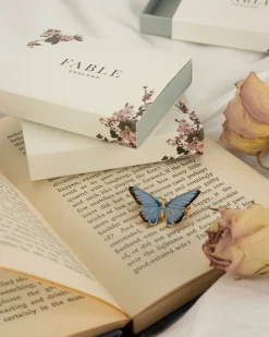 Pins & Brooches-Fable England Enamel Blue Butterfly Brooch