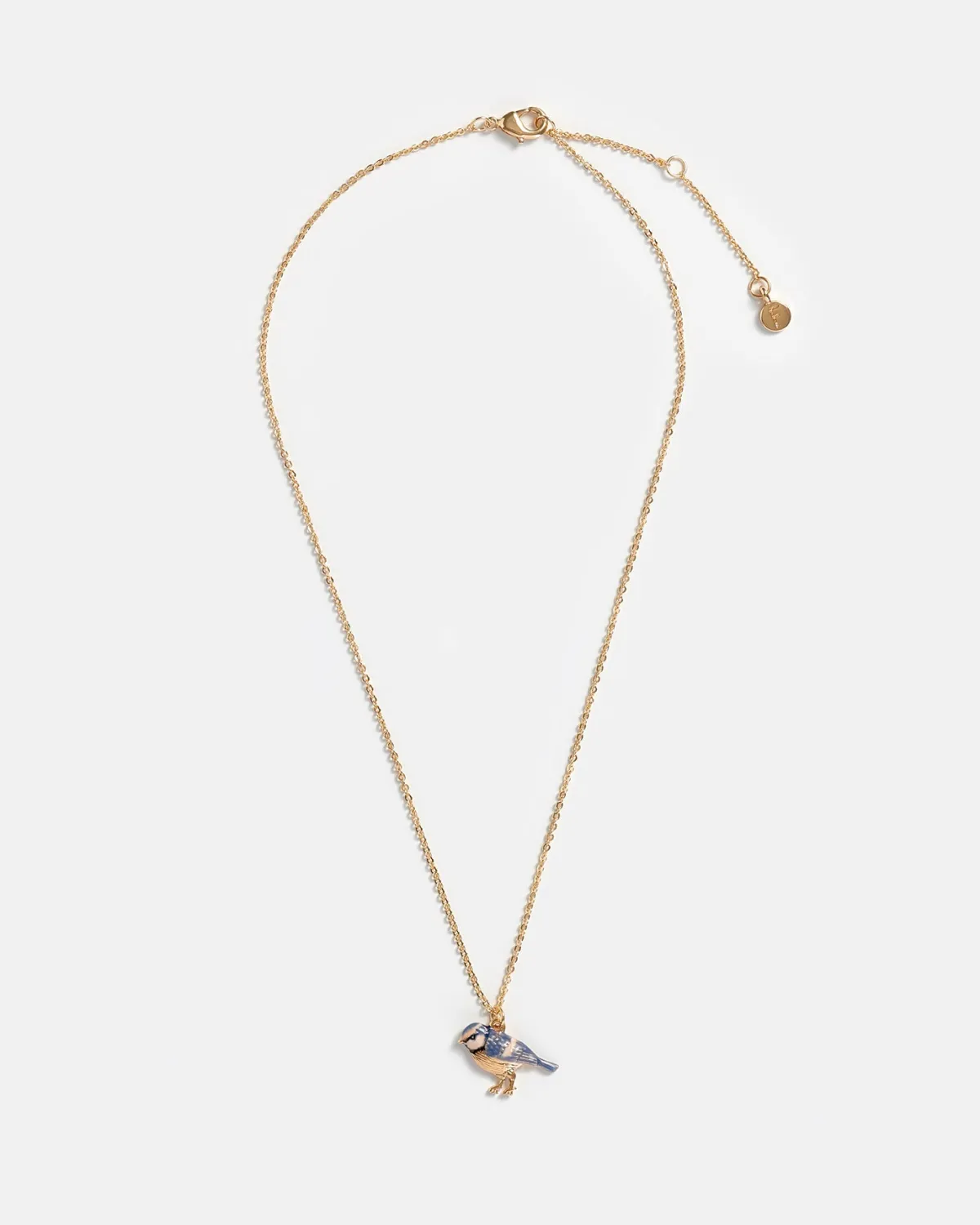 Necklaces-Fable England Enamel Blue Tit Short Necklace