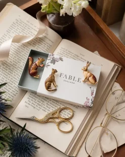 Pins & Brooches-Fable England Enamel Cheeky Squirrel Brooch