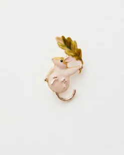 Pins & Brooches-Fable England Enamel Dormouse Brooch