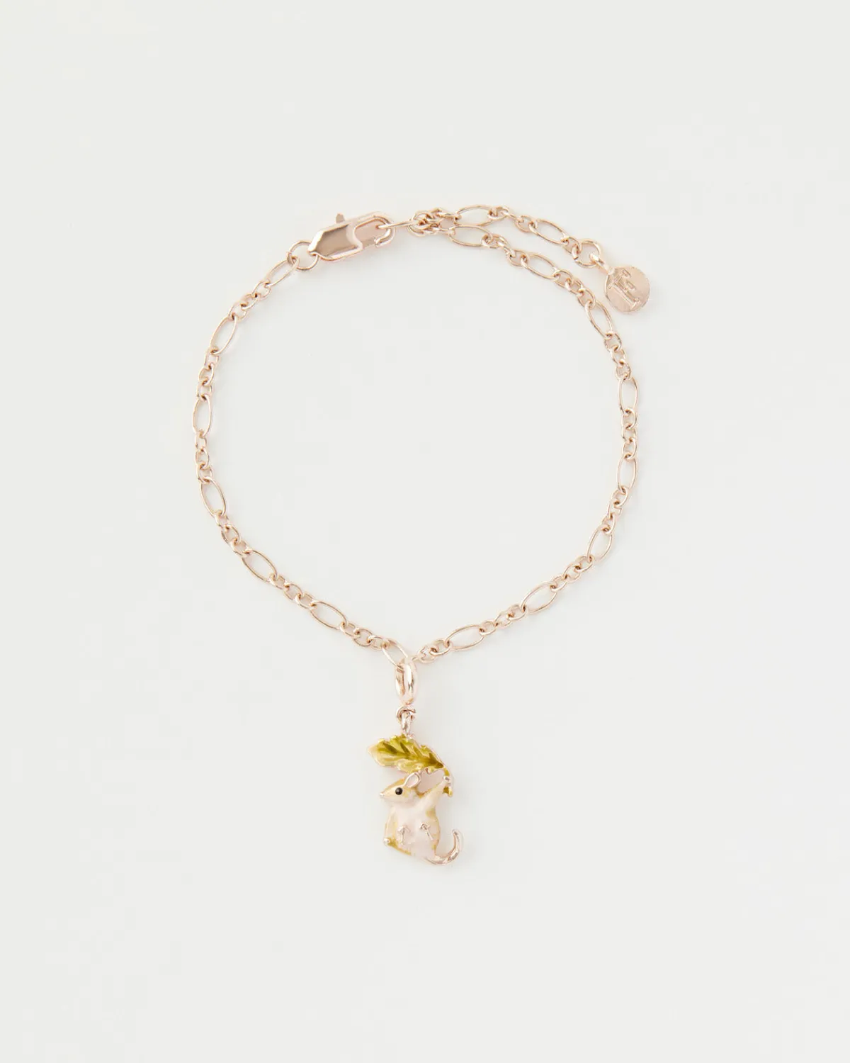 The Fable Charm Collection|Bracelets & Bangles-Fable England Enamel Dormouse Collector Chain Bracelet