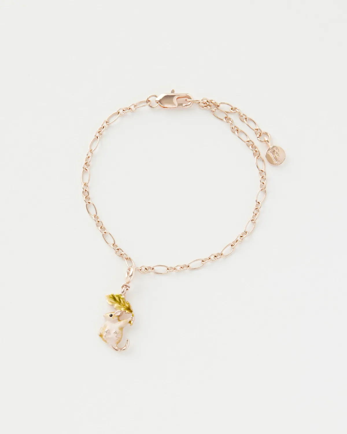 The Fable Charm Collection|Bracelets & Bangles-Fable England Enamel Dormouse Collector Chain Bracelet
