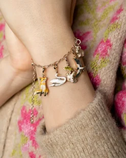 The Fable Charm Collection|Bracelets & Bangles-Fable England Enamel Dormouse Collector Chain Bracelet