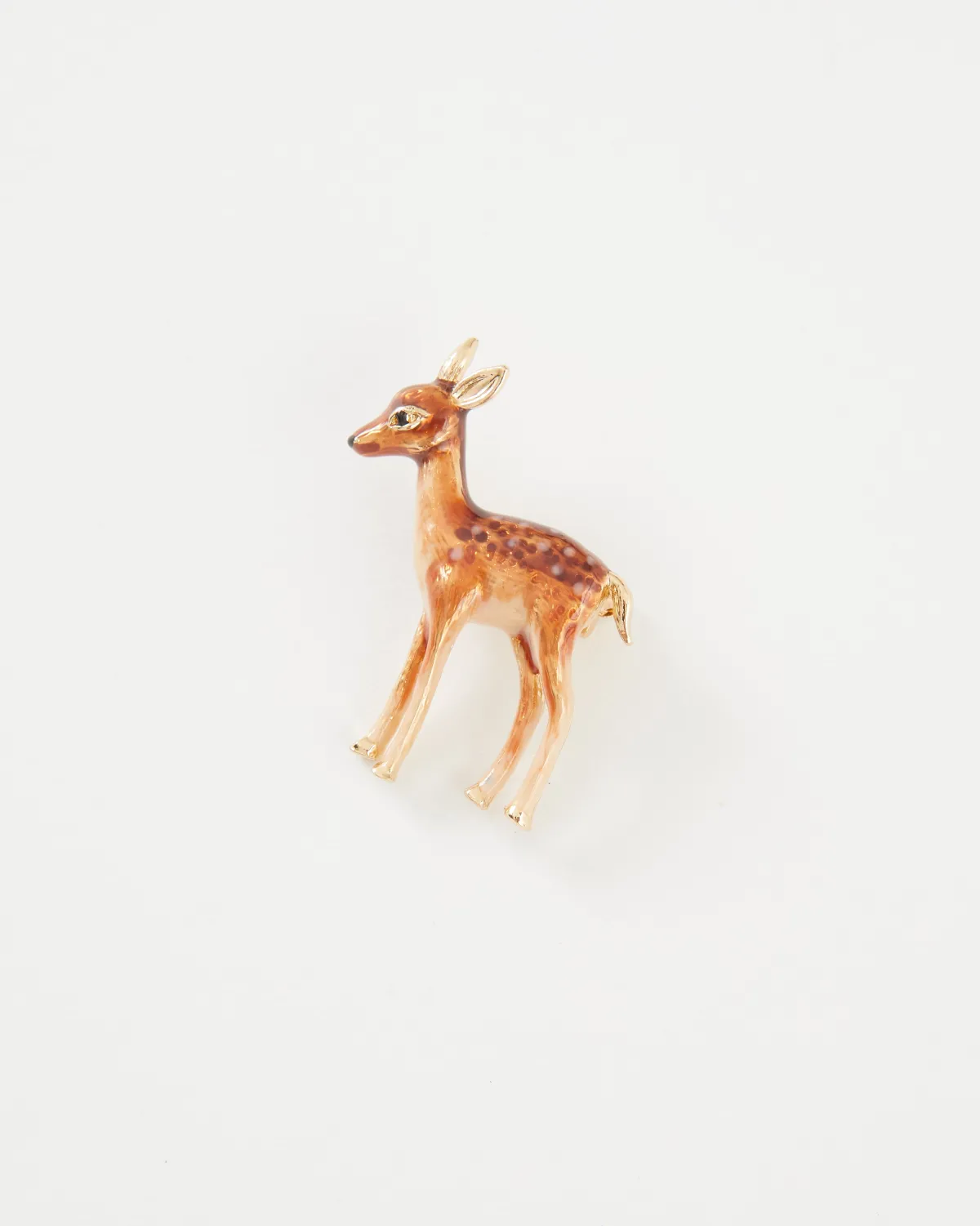 Pins & Brooches-Fable England Enamel Fawn Brooch