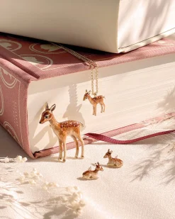 Pins & Brooches-Fable England Enamel Fawn Brooch