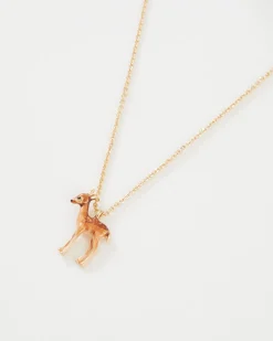 Necklaces-Fable England Enamel Fawn Necklace