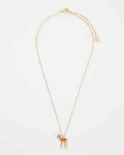 Necklaces-Fable England Enamel Fawn Necklace