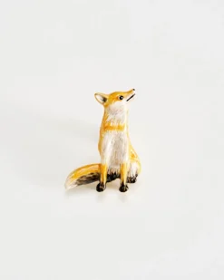 Pins & Brooches-Fable England Enamel Fox Brooch