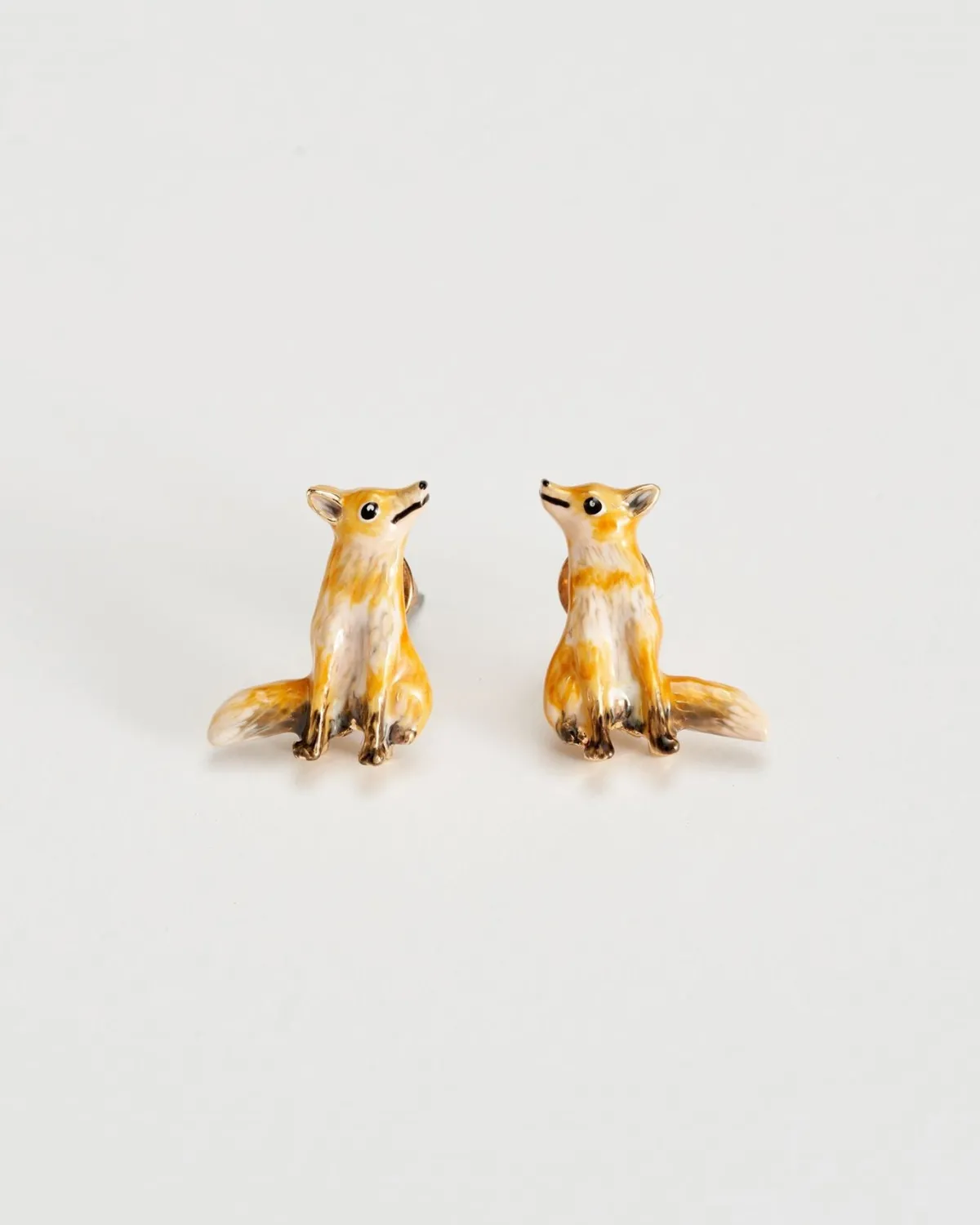 Earrings-Fable England Enamel Fox Earrings
