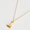 Necklaces-Fable England Enamel Fox Short Necklace