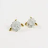 Earrings-Fable England Enamel Hydrangea Gold Earrings
