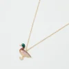 Necklaces-Fable England Enamel Mallard Duck Long Necklace