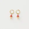 Earrings-Fable England Enamel Mushroom Huggie Earrings