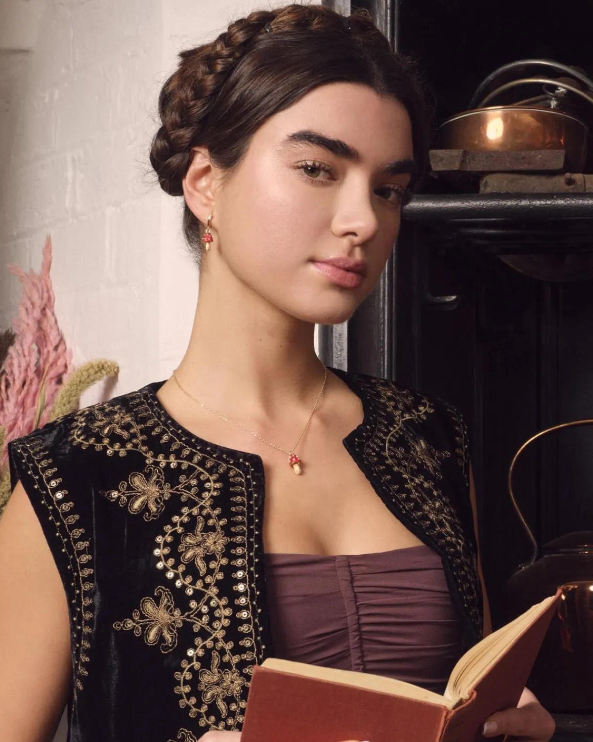 Necklaces-Fable England Enamel Mushroom Necklace