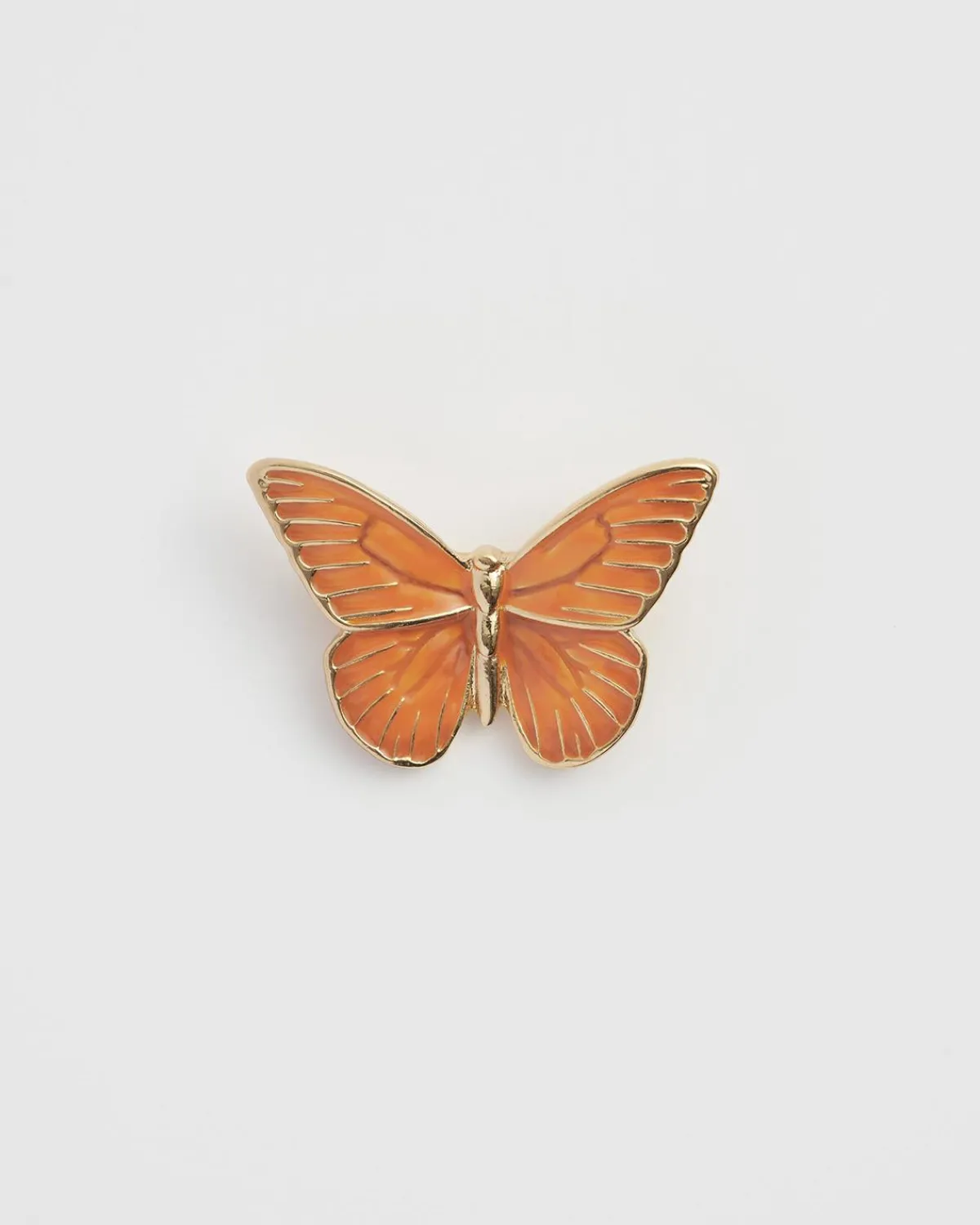 Pins & Brooches-Fable England Enamel Orange Butterfly Pin