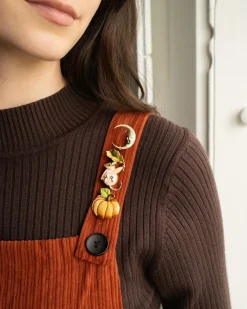 Pins & Brooches-Fable England Enamel Pumpkin Brooch