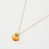 Necklaces-Fable England Enamel Pumpkin Short Necklace