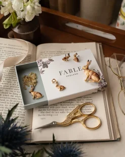 Earrings-Fable England Enamel Rabbit Stud Earrings