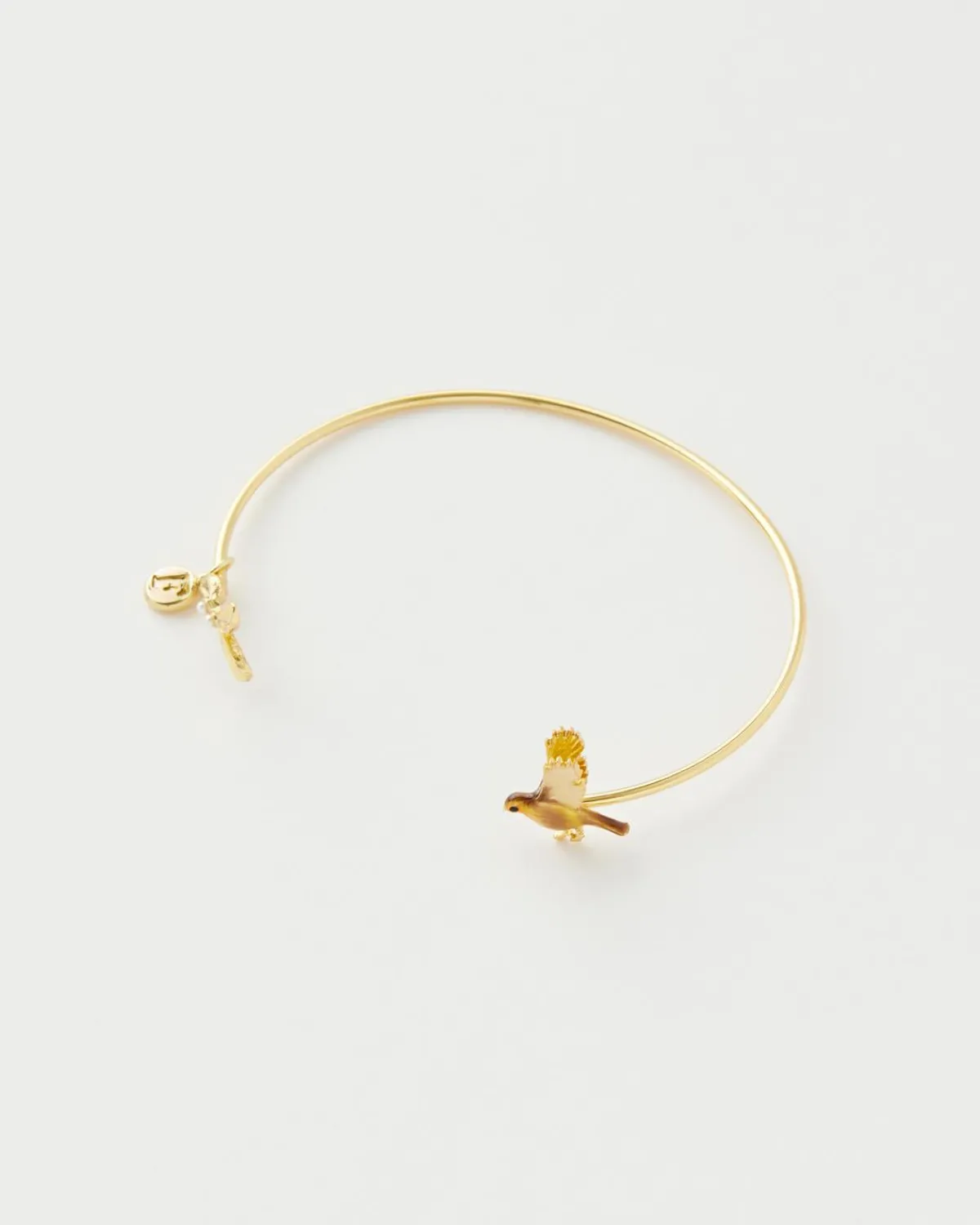Bracelets & Bangles-Fable England Enamel Robin & Mistletoe Bangle
