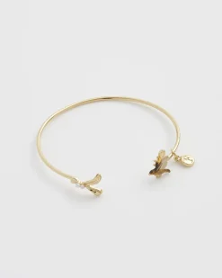 Bracelets & Bangles-Fable England Enamel Robin & Mistletoe Bangle