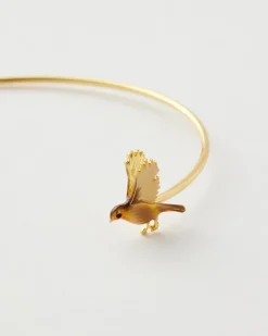Bracelets & Bangles-Fable England Enamel Robin & Mistletoe Bangle