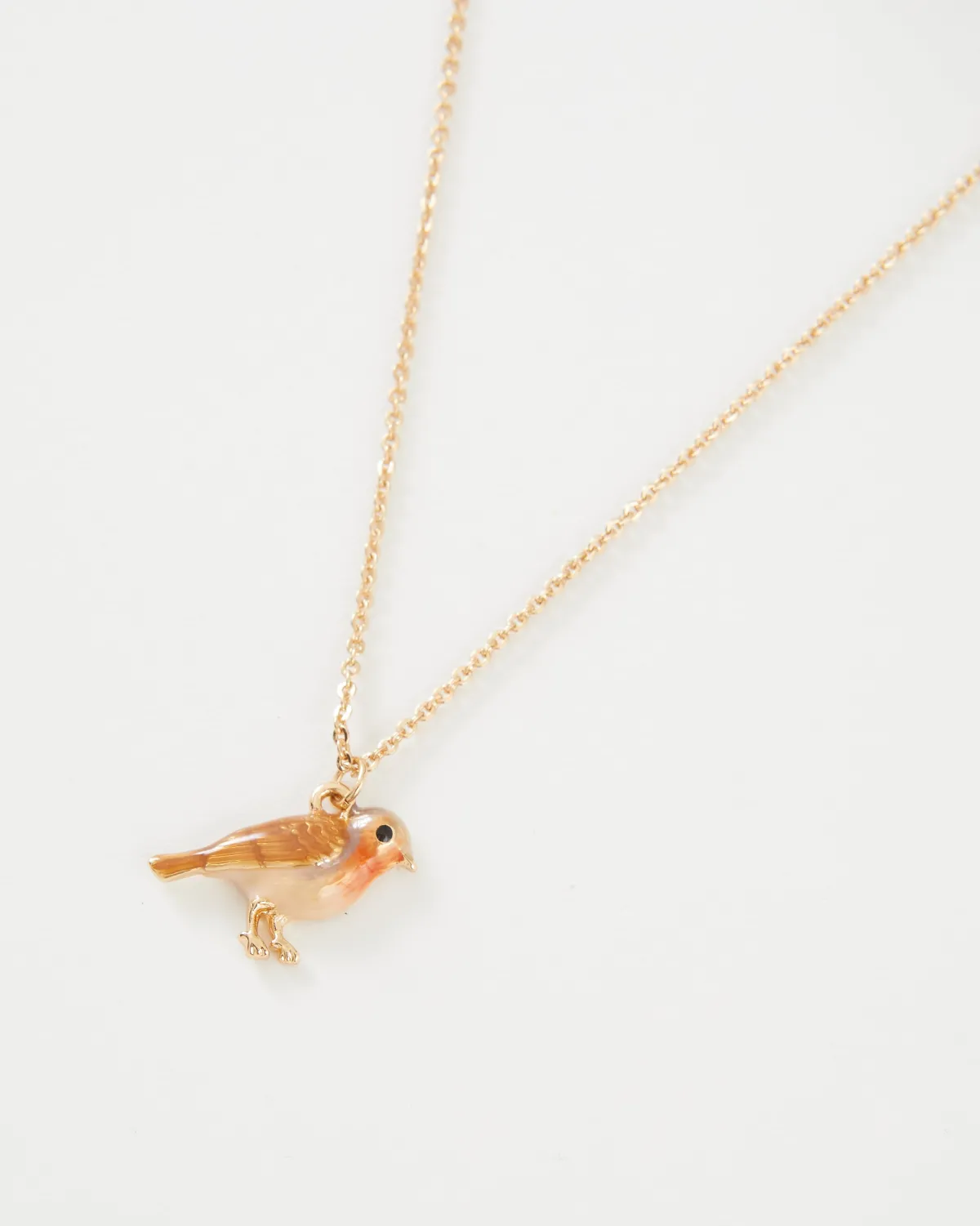 Necklaces-Fable England Enamel Robin Necklace