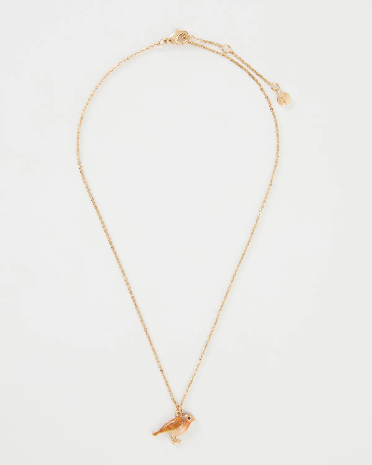 Necklaces-Fable England Enamel Robin Necklace