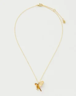Necklaces-Fable England Enamel Robin Necklace