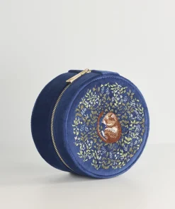 Jewelry Boxes-Fable England Fable Chloe Dormouse Jewellery Box Navy
