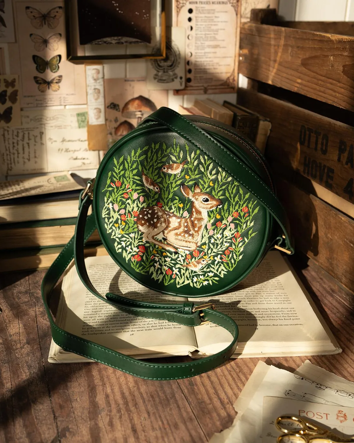 Cross Body Bags|Embroidered Bags-Fable England Fable Chloe Fawn Circle Bag