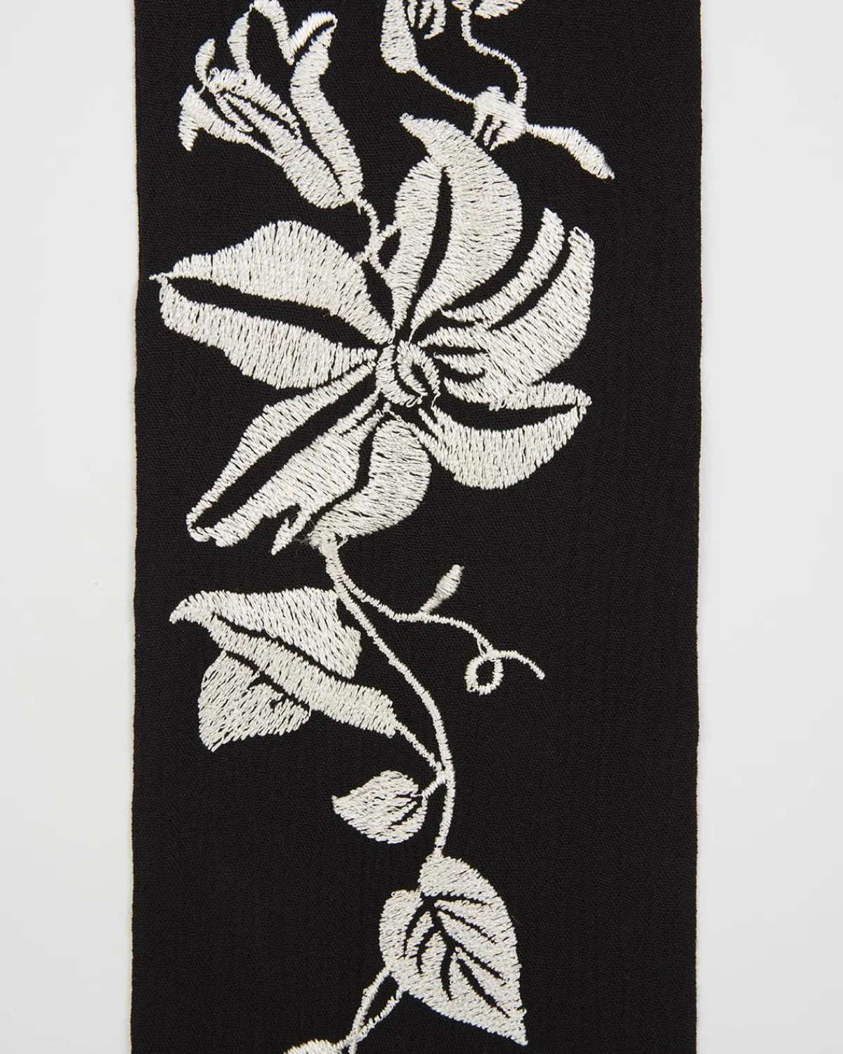 Lightweight Scarves-Fable England Floral Bohemian Embroidered Black Scarf