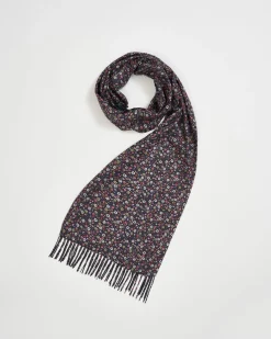 Winter Scarves-Fable England Floral Ditsy Scarf with Tassels