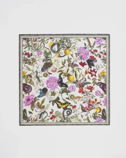 Square Scarves|Luxury Scarves-Fable England Floral Engraving Large Square Scarf