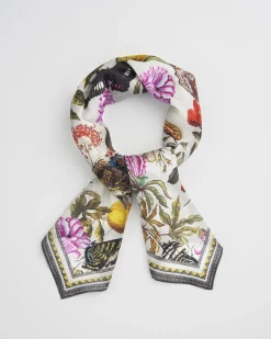 Square Scarves|Luxury Scarves-Fable England Floral Engraving Large Square Scarf