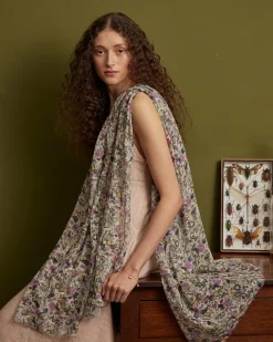 Lightweight Scarves-Fable England Floral Engraving Lightweight Scarf